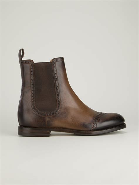 men's brown gucci partial leather boots|chelsea Gucci boots for men.